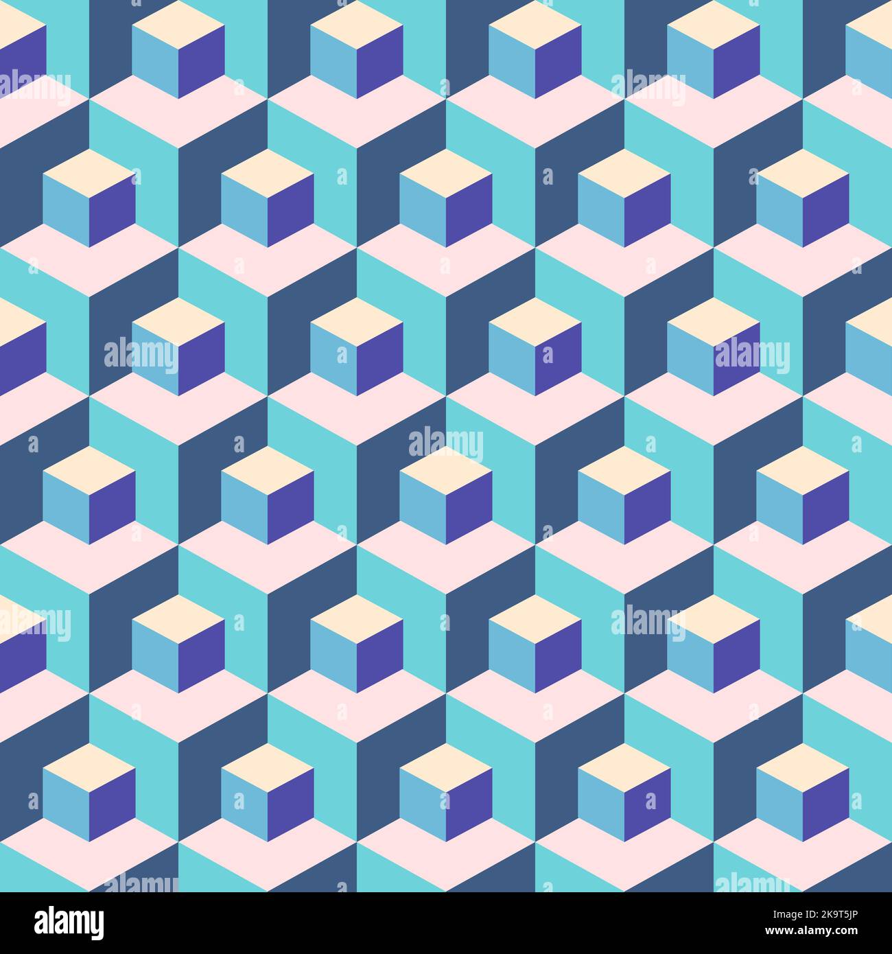 Seamless pattern of small and large cubes  Stock Vector