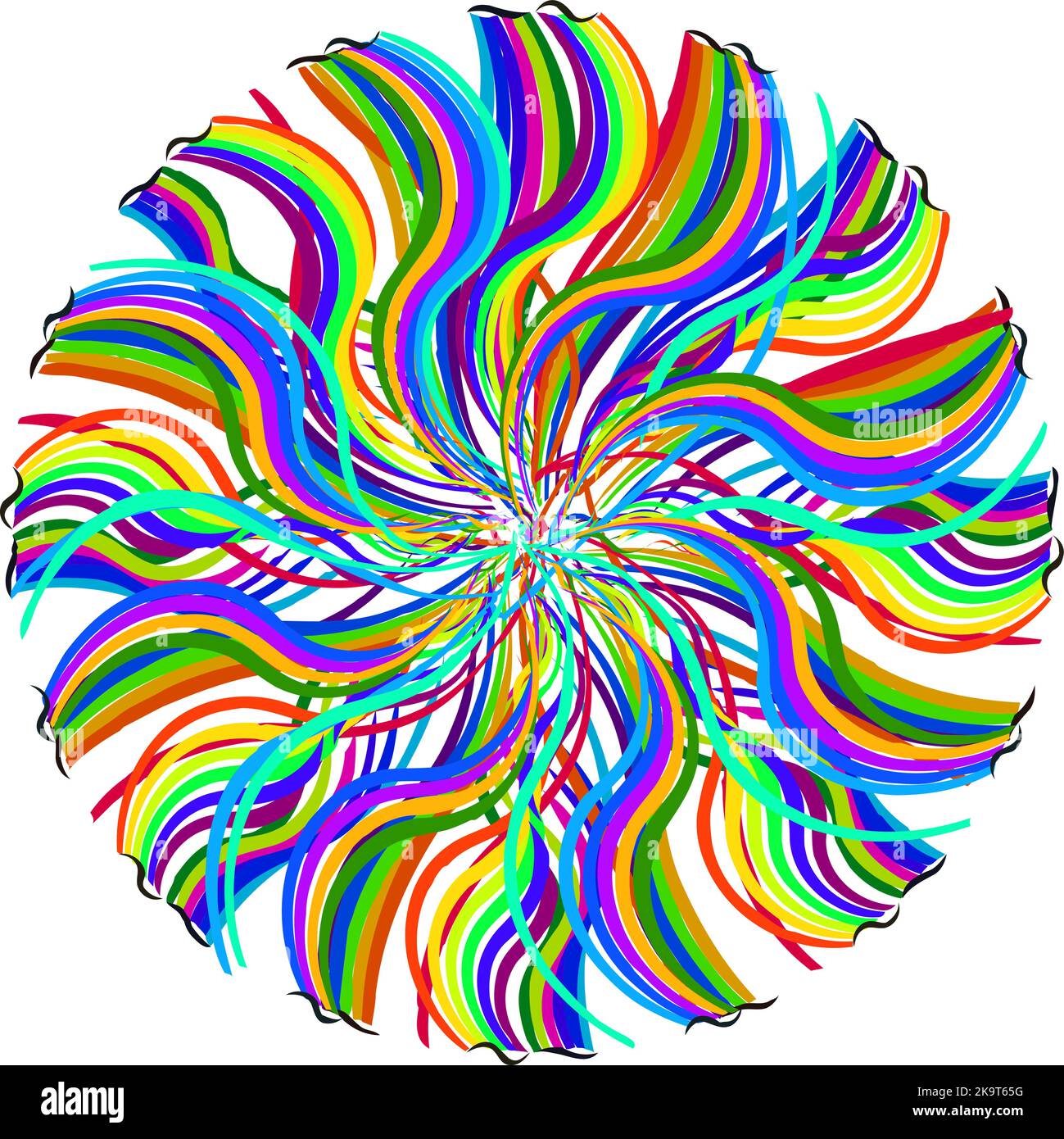 Abstract rainbow floral shape pattern. Decorative ornament design. Stock Vector