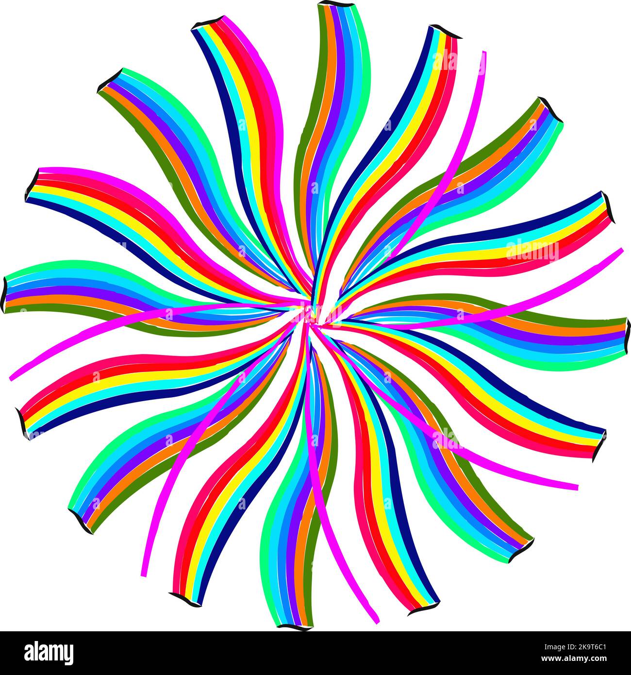 Abstract rainbow floral shape pattern. Decorative ornament design. Stock Vector