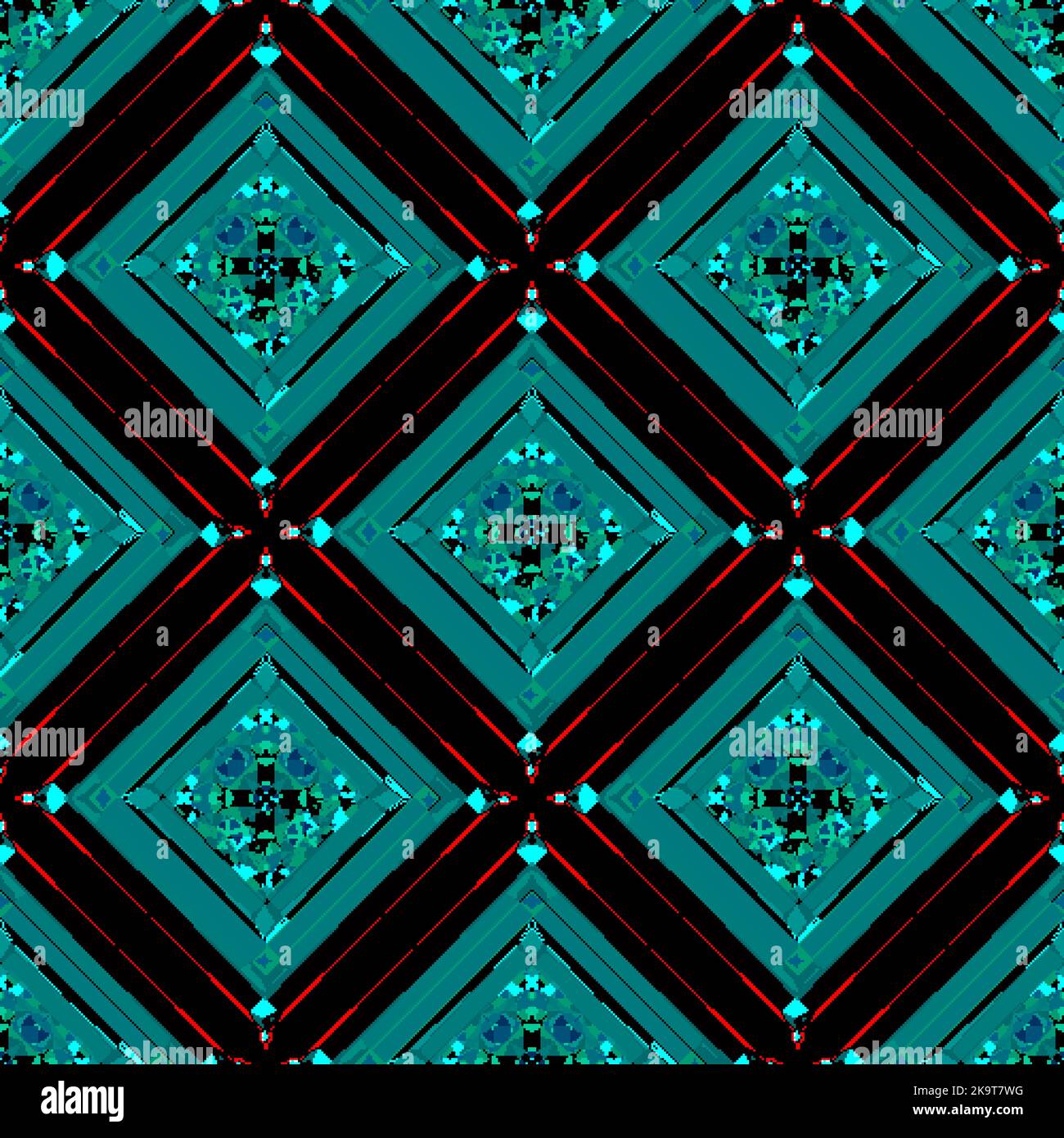 Seamless colorful pattern with rhombuses. Stylized decorative shapes. Stock Vector