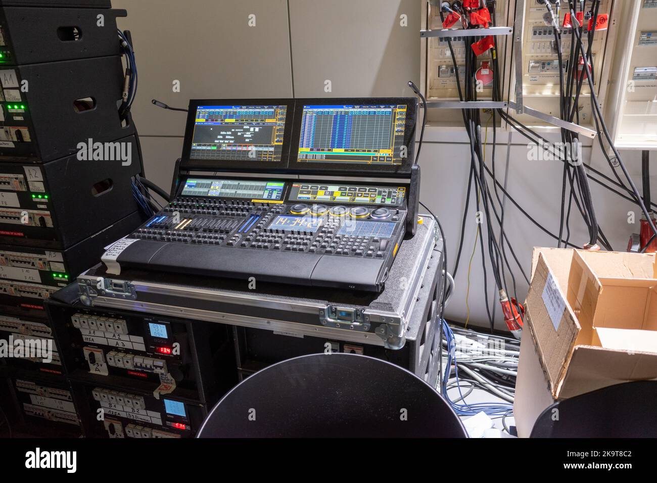 one large light mixer controls the lighting Stock Photo - Alamy