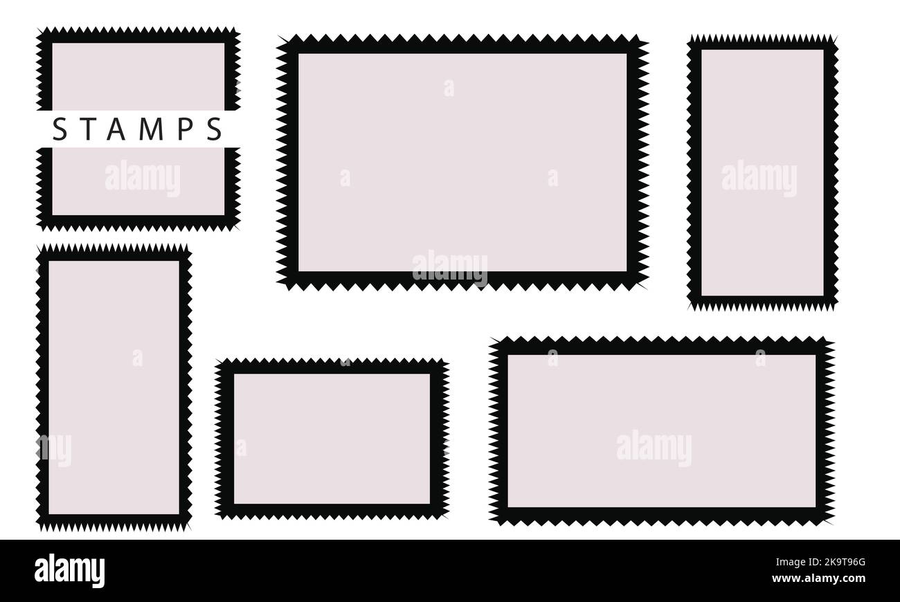 Vector Stamp without text. Set of Stamps. Red Stamps. Grunge Rubber