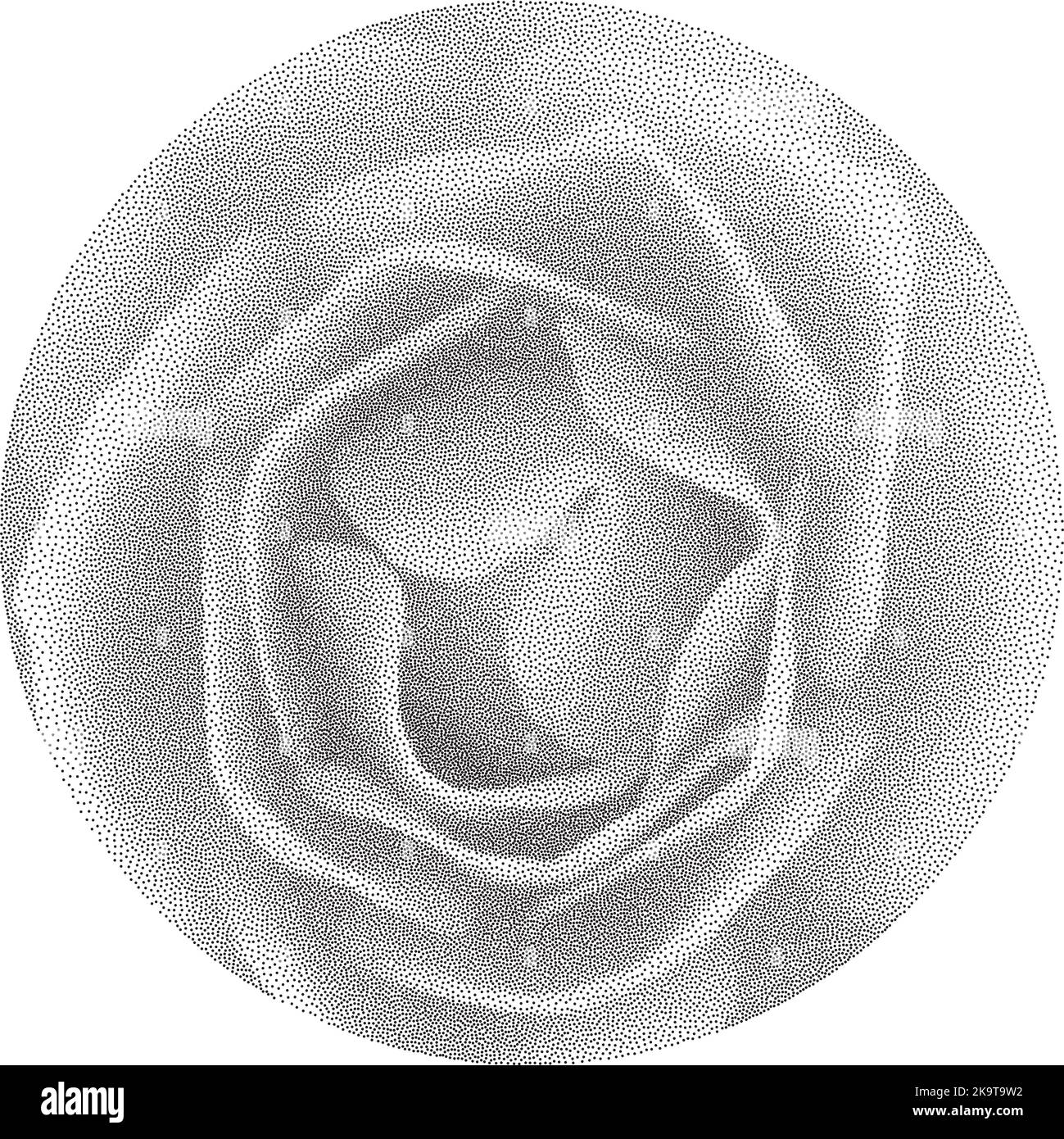 Abstract dotted vector design element in circle. Isolated banner. Stock Vector