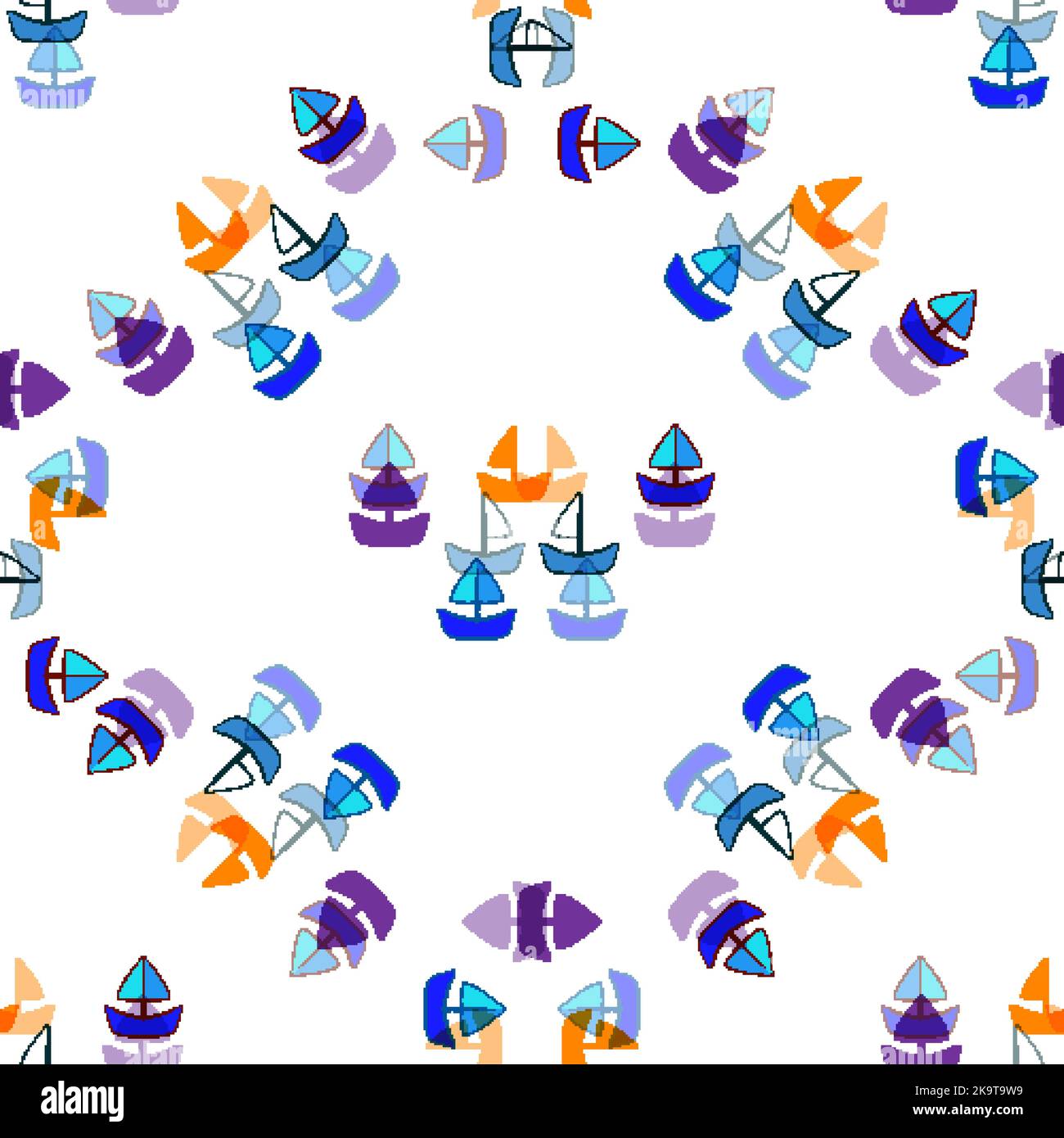 Seamless decorative pattern with sea shells and fish Stock Vector Image ...