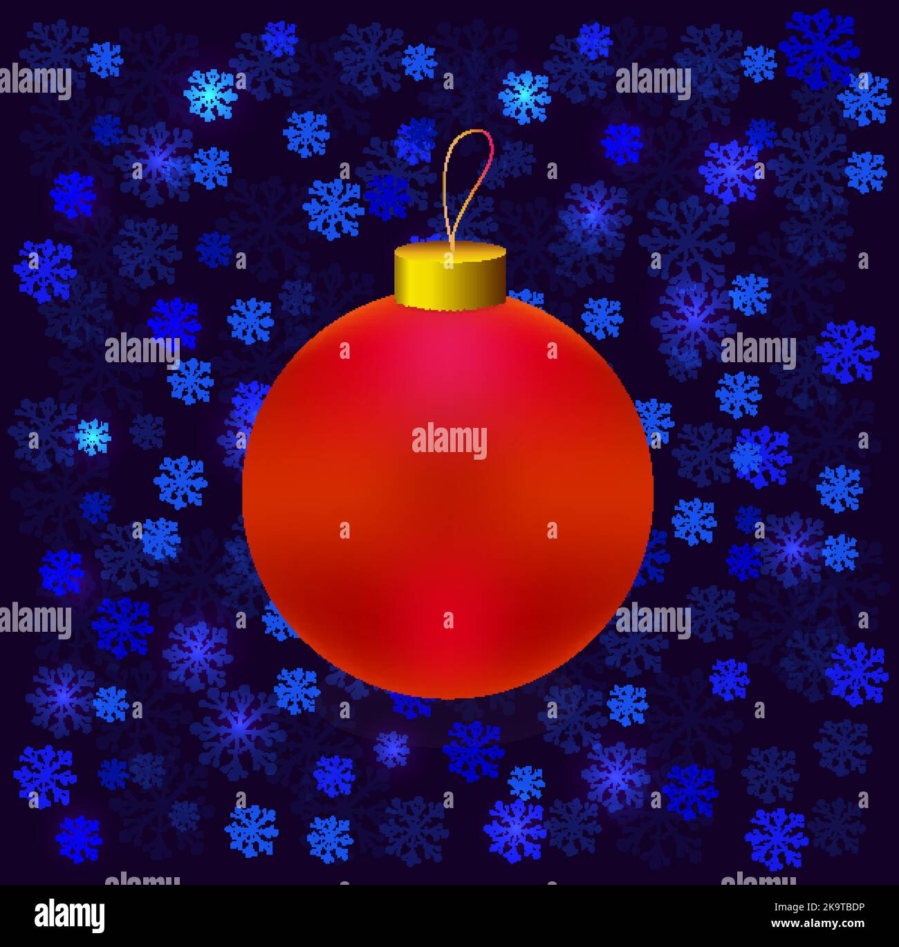 Red Christmas ball on dark blue background. Vector illustration Stock ...