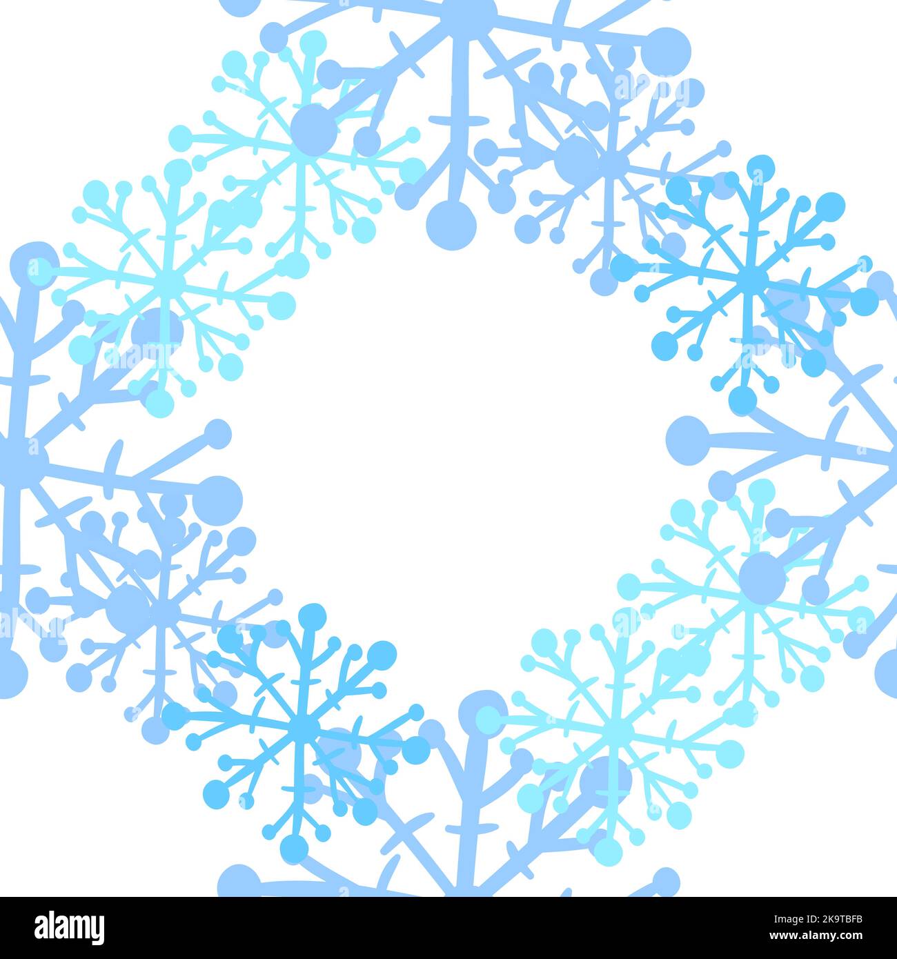 Seamless background. Abstract pattern with blue snowflakes. Vector illustration. Stock Vector