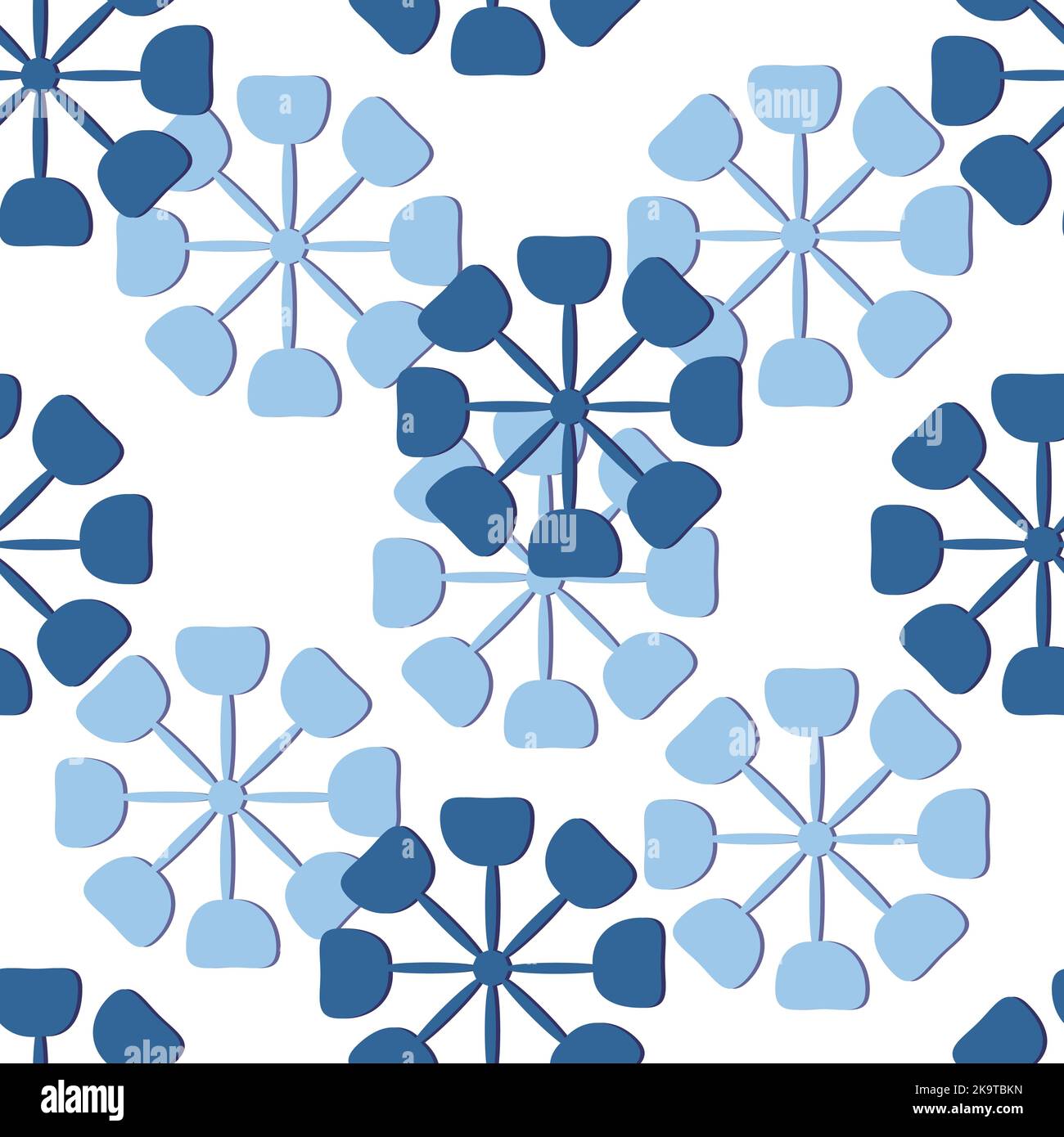 Seamless background. Abstract pattern with blue snowflakes. Vector ...