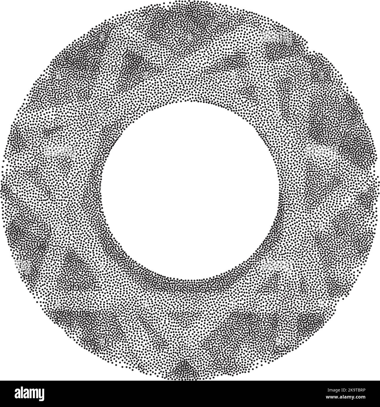Dotted decorative doodle frame,hand drawn template with empty space for text. Stock Vector