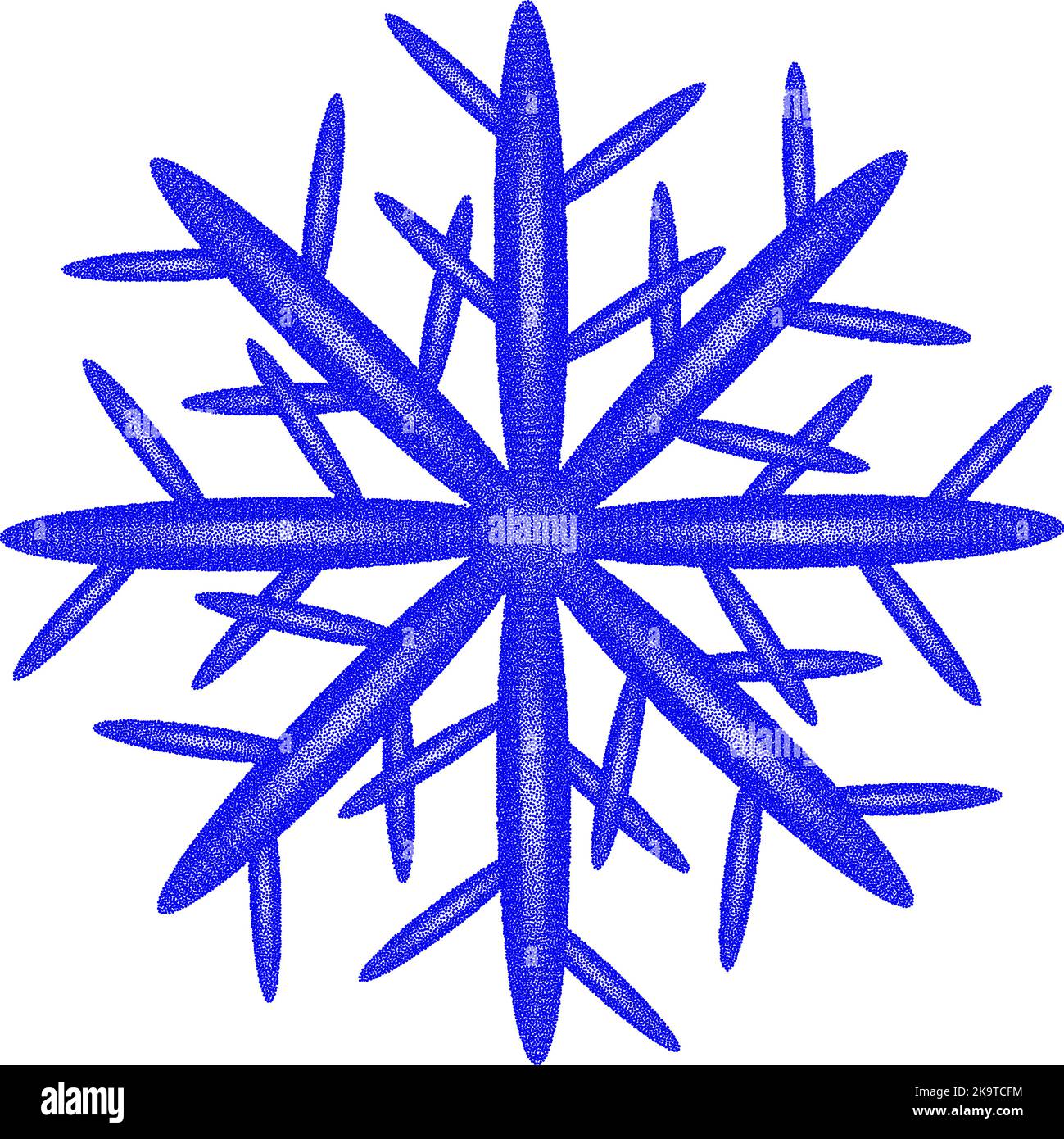 Blue stylized snowflake, vector illustration. Element for design Stock Vector