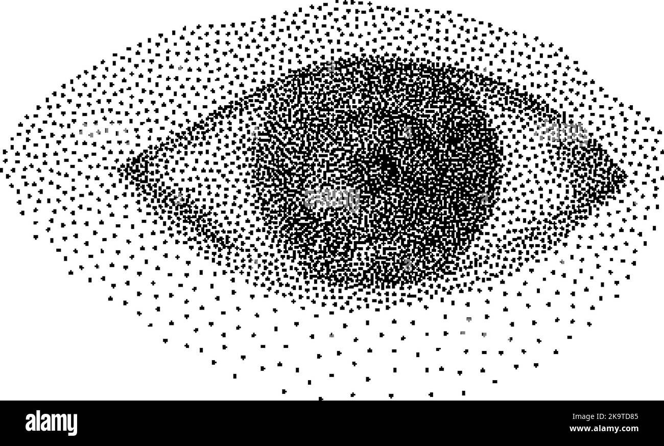 Abstract dotted design element. Stylized human eye. Stock Vector