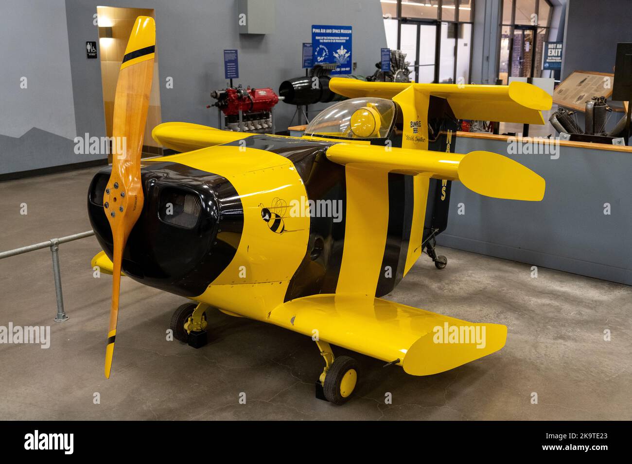 A Starr Bumble Bee built to be the world's smallest aircraft on display at the Pima air and Space Museum Stock Photo