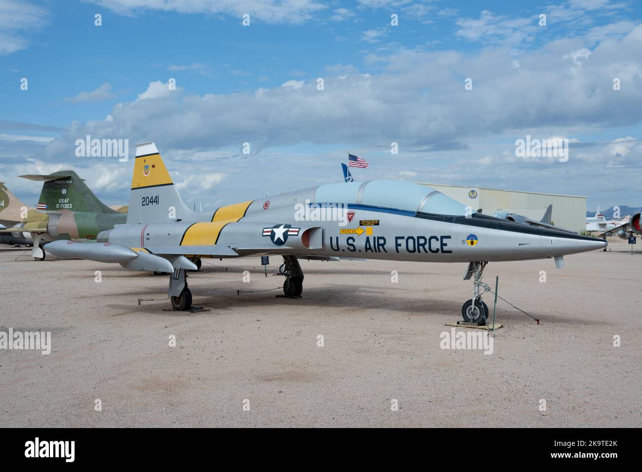 A Northrop GF-5B Freedom Fighter on display at the Pima Air and Space Museum Stock Photo