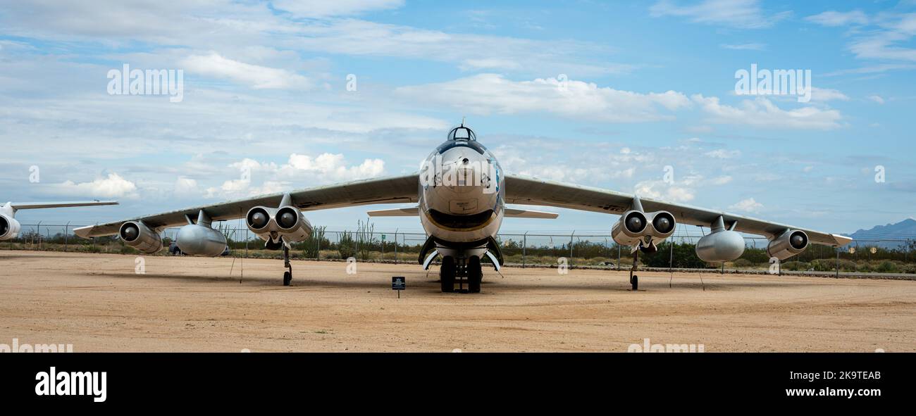 A Boeing B-47 Stratojet bomber on display at the Pima Air and Space Stock Photo
