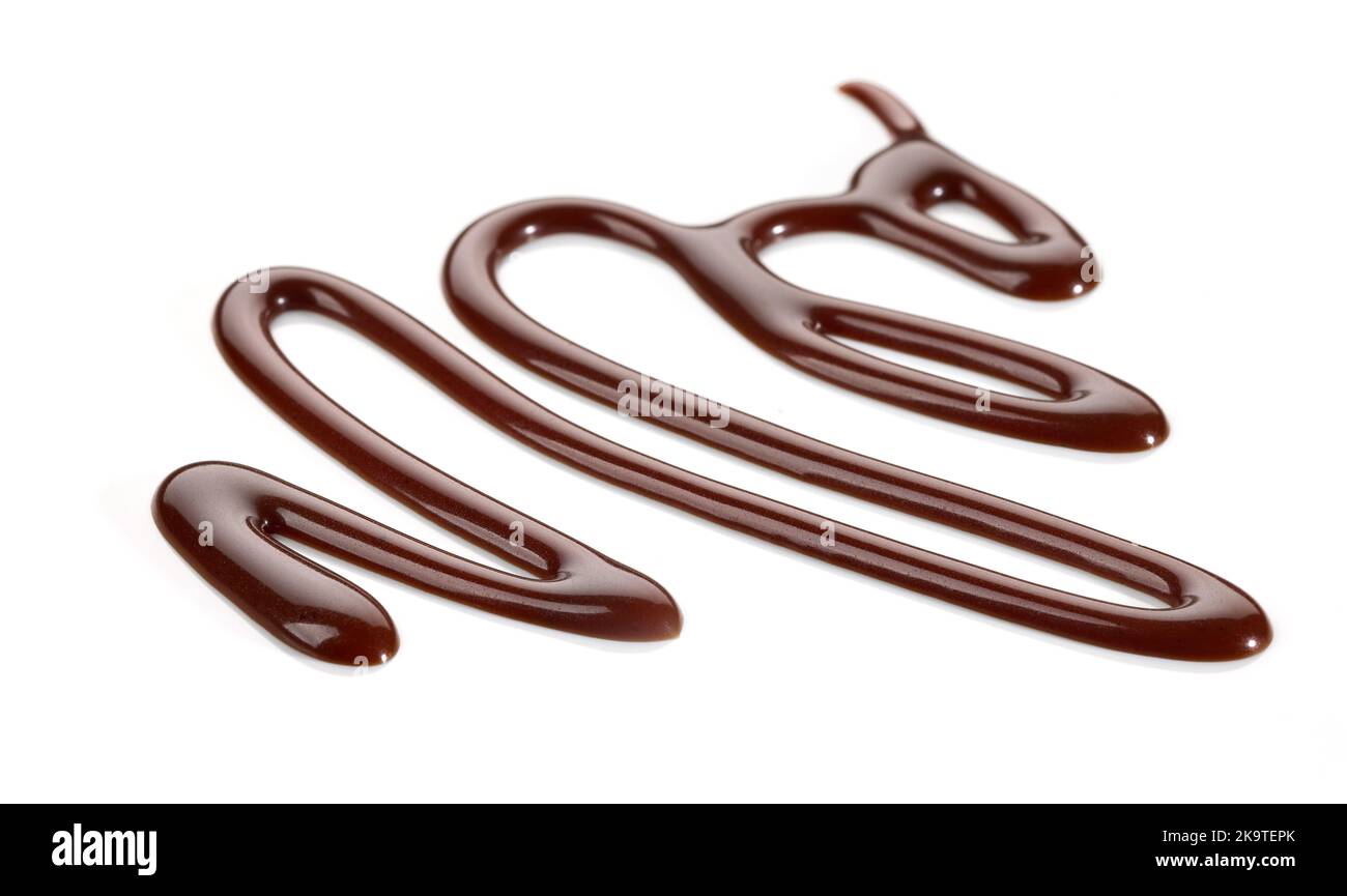 melted chocolate sauce isolated on white background Stock Photo