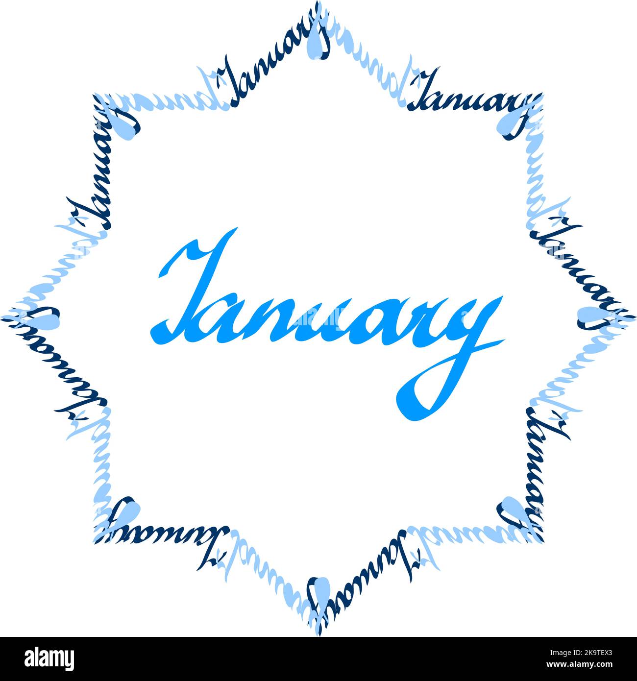 January sign with abstract wreath Vector illustration Stock Vector Image & Art - Alamy