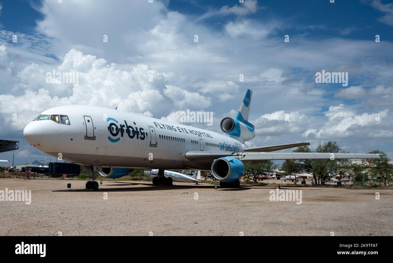 An Orbis DC-10 Flying Eye Hospital on display at the Pima Air and Space Museum Stock Photo