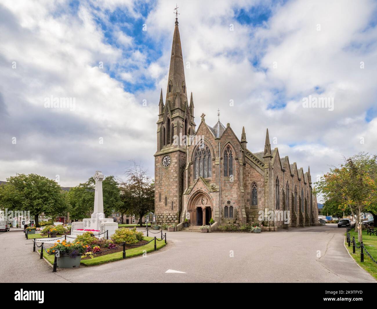Glenmuick Parish Church in Ballater, Aberdeenshire, Scotland. Stock Photo