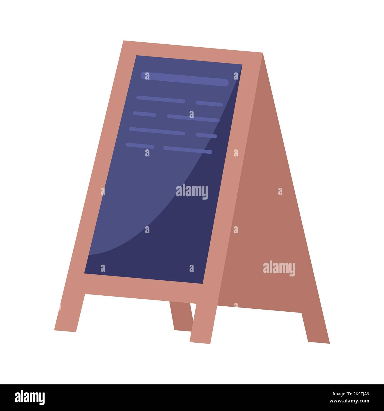 Black cafe board semi flat color vector object Stock Vector