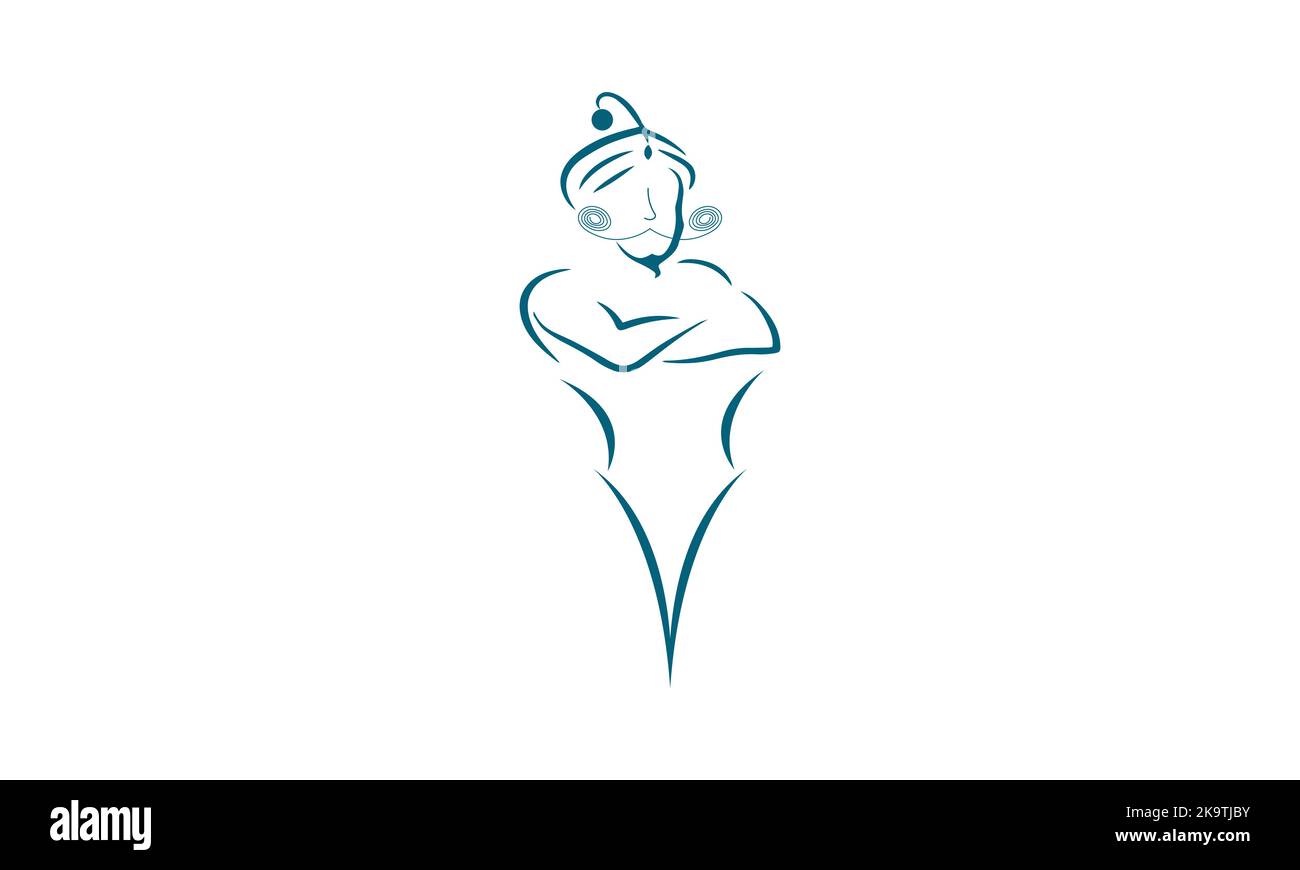 Genie Magical character cartoon. Traditional Persian tale powerful magical vector creature Stock Vector