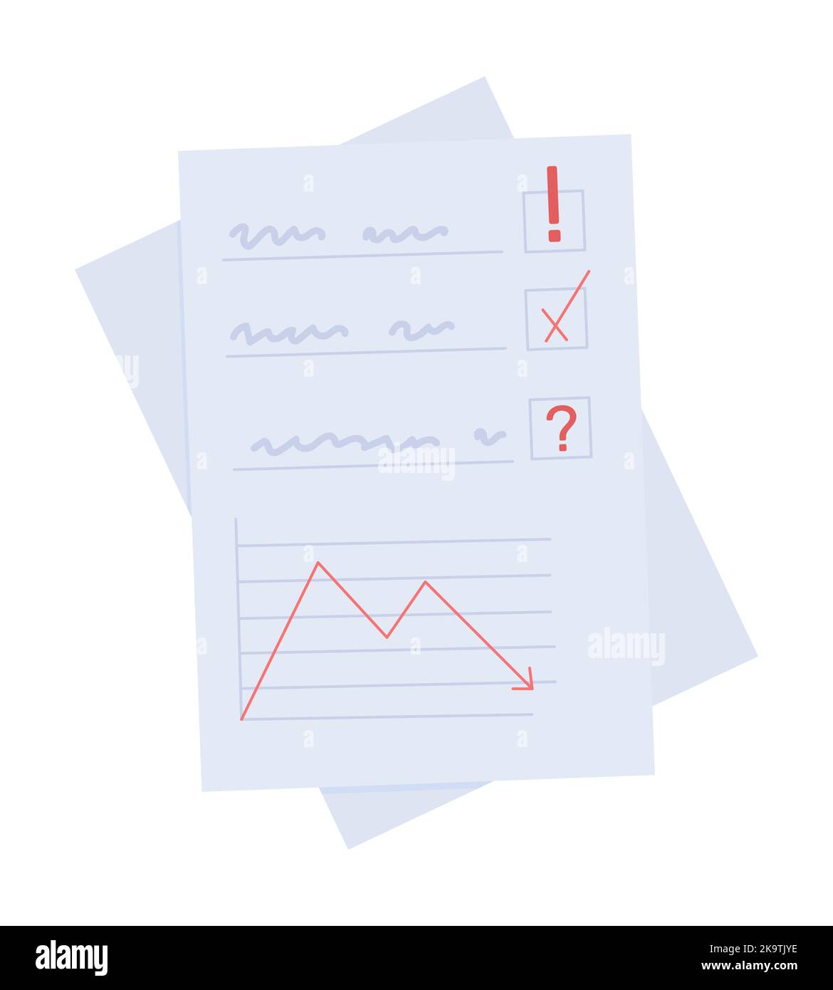 Business failure reports semi flat color vector object Stock Vector