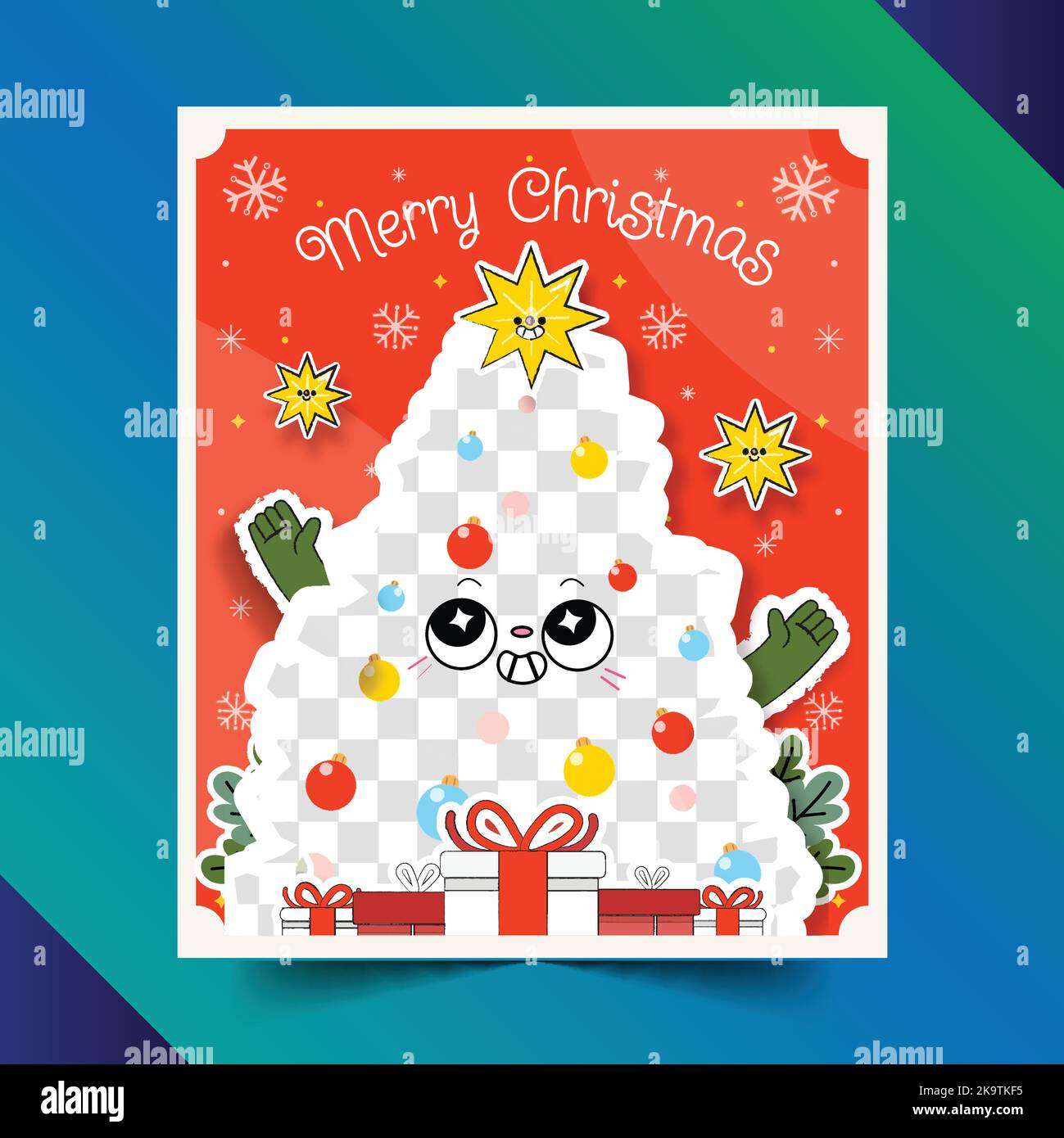 flat christmas collage vector design illustration Stock Vector Image