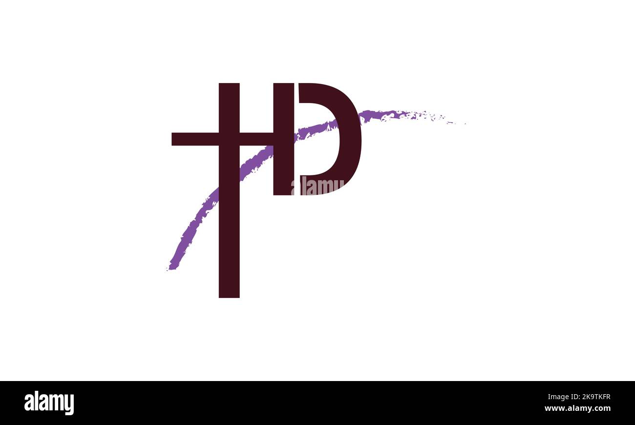 Initial Letter HD Logo. HD Stock Letter Logo design. Stock Vector
