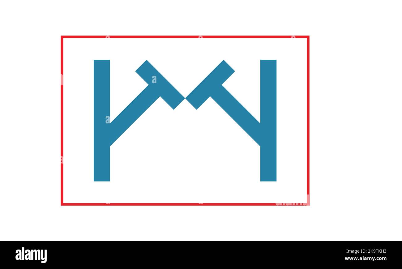 MT M T letter logo design. Initial letter MT linked circle uppercase monogram logo red and blue. MT logo, M T design. mt, m t Stock Vector