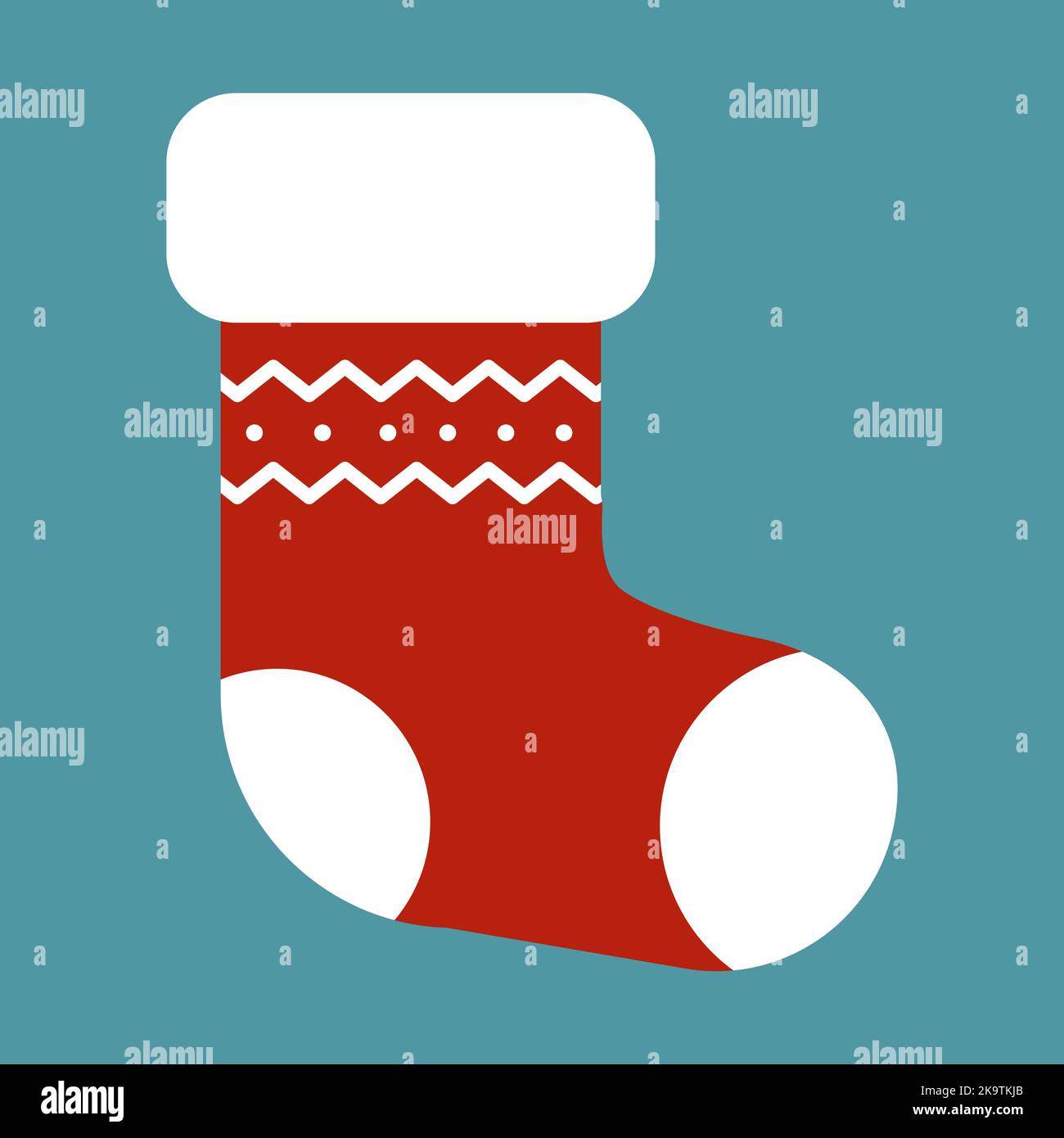 Simple flat vector illustration of a Christmas boot. Stock Vector