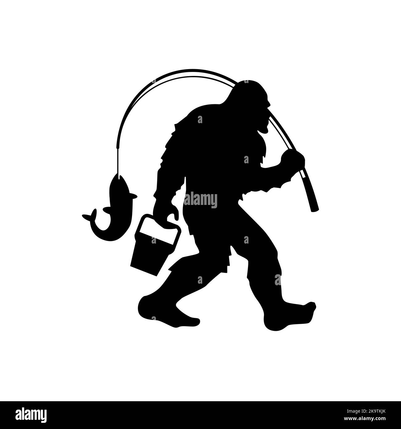 Bigfoot fishing design Yeti silhouette Bigfoot hobbies template for Bigfoot fishing design Yeti silhouette Bigfoot hobbies template for