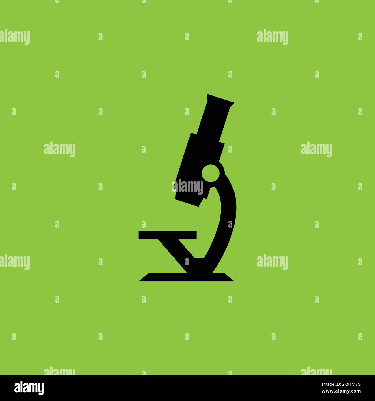 Microscope icon isolated on green background.  Stock Vector
