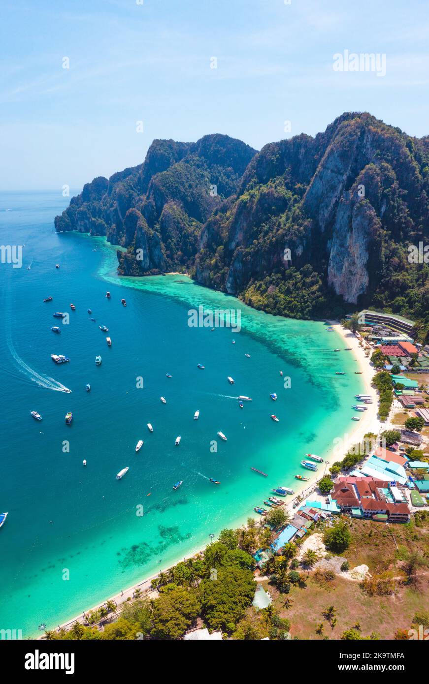Aerial View Of Loh Dalum And Tonsai Beach In Koh Phi Phi Islands Krabi aerial-view-of-loh-dalum-and-tonsai-beach-in-koh-phi-phi-islands-krabi