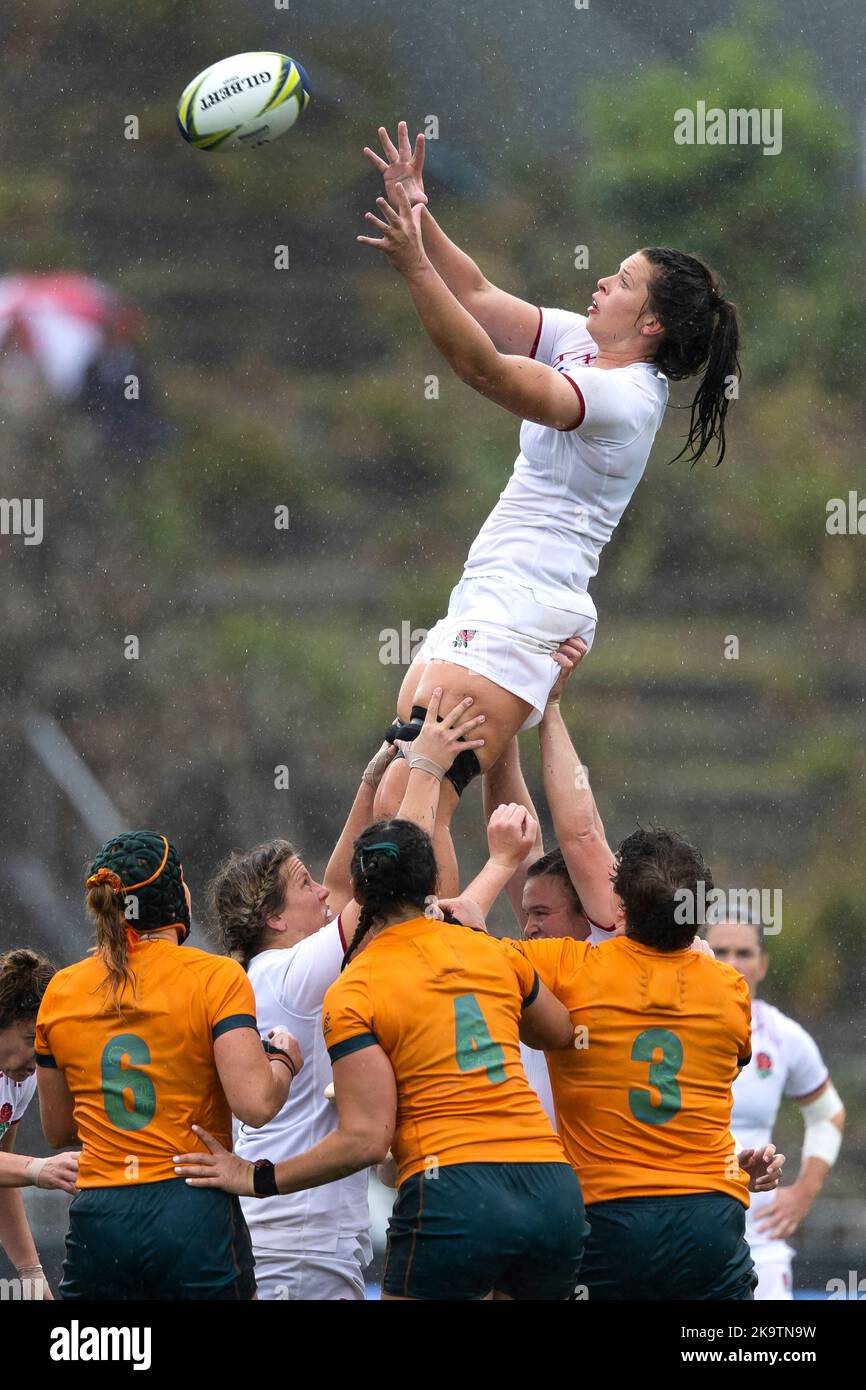 England's Abbie Ward during the Women's Rugby World Cup Quarter-final match at Waitakere Stadium in Auckland, New Zealand. Picture date: Sunday October 30, 2022. Stock Photo