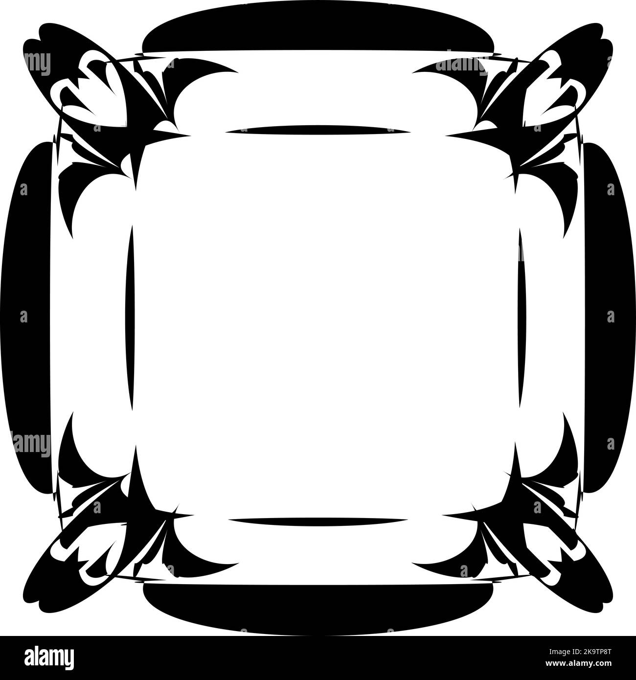 Asian border frame Black and White Stock Photos & Images Alamy