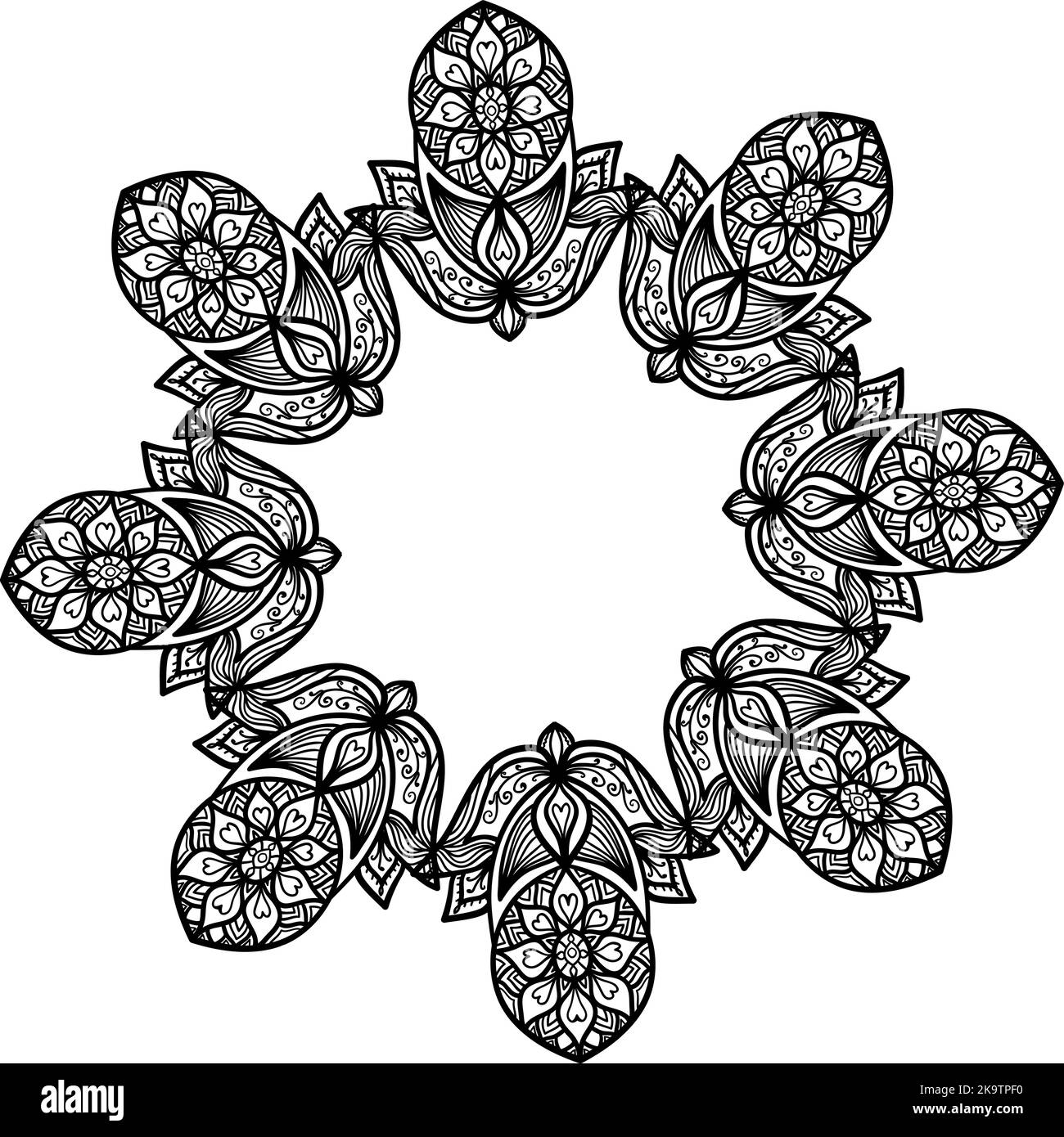 Vector ornate black frame on white background Stock Vector Image & Art ...
