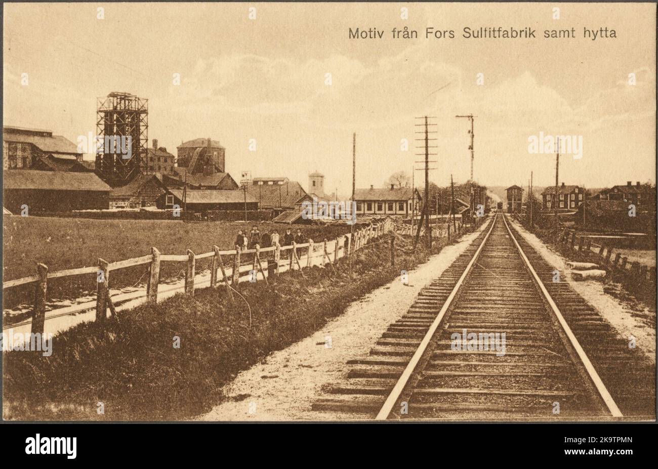 The Northern main line past Fors Sulfit factory. Stock Photo
