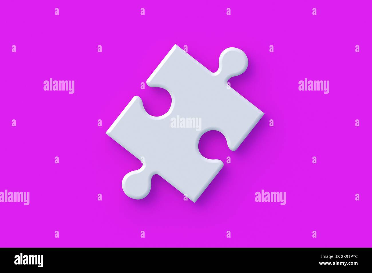 Jigsaw puzzle pieces on blue background. 3d render Stock Photo