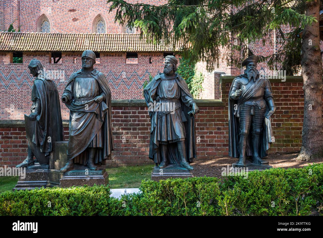 Knight statues, Unesco world heritage sight Malbork castle, Malbork, Poland Stock Photo