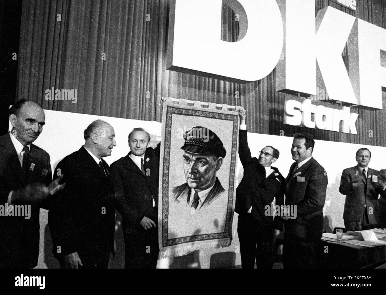 The 2nd Party Congress of the German Communist Party (DKP) was held in Duesseldorf from 25. 11. 1971 to 28. 1971. Kurt Bachman, Albert Norden, N. N. Stock Photo