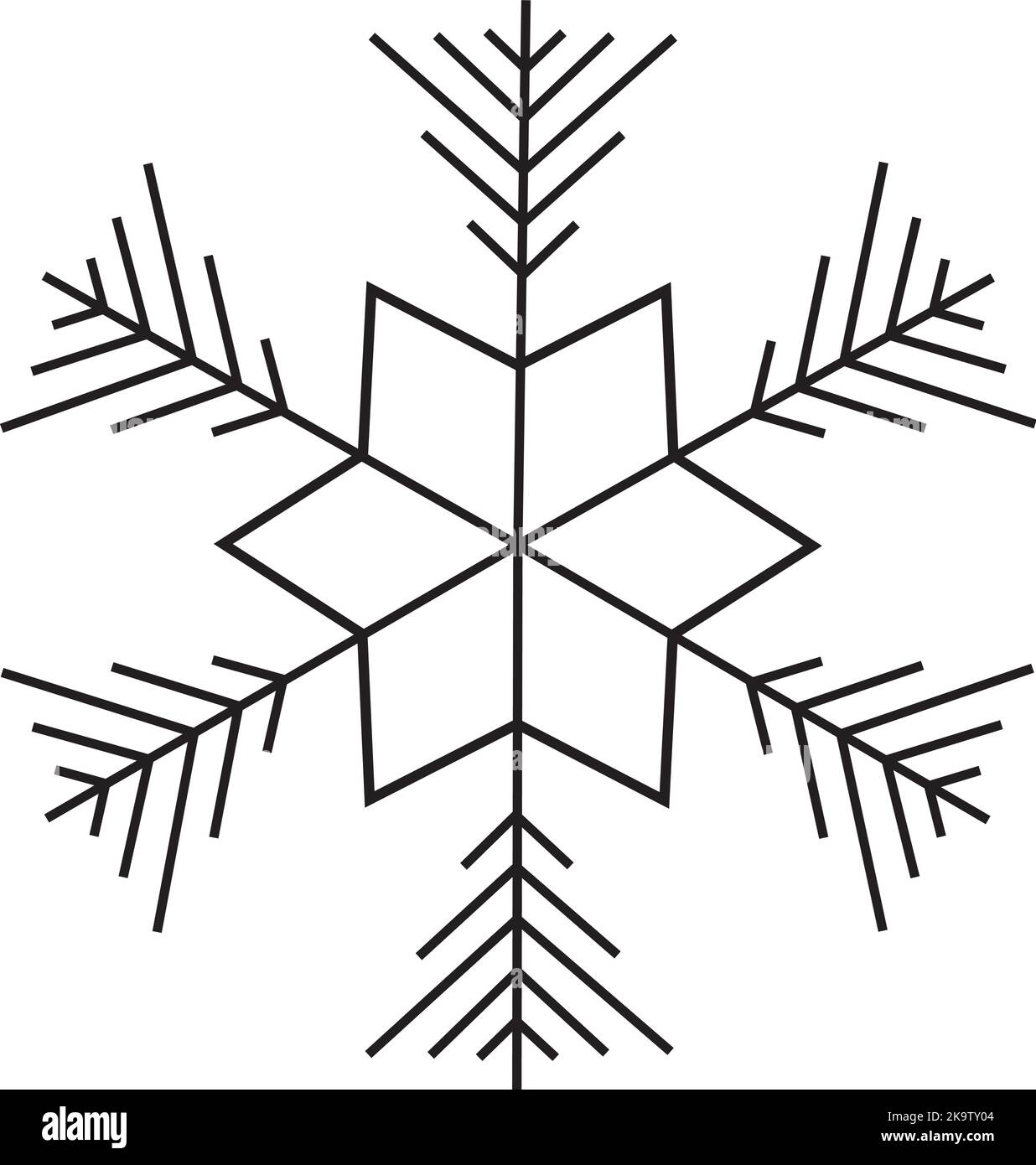 snowflake winter set of black isolated nine icon silhouette on white background Stock Vector