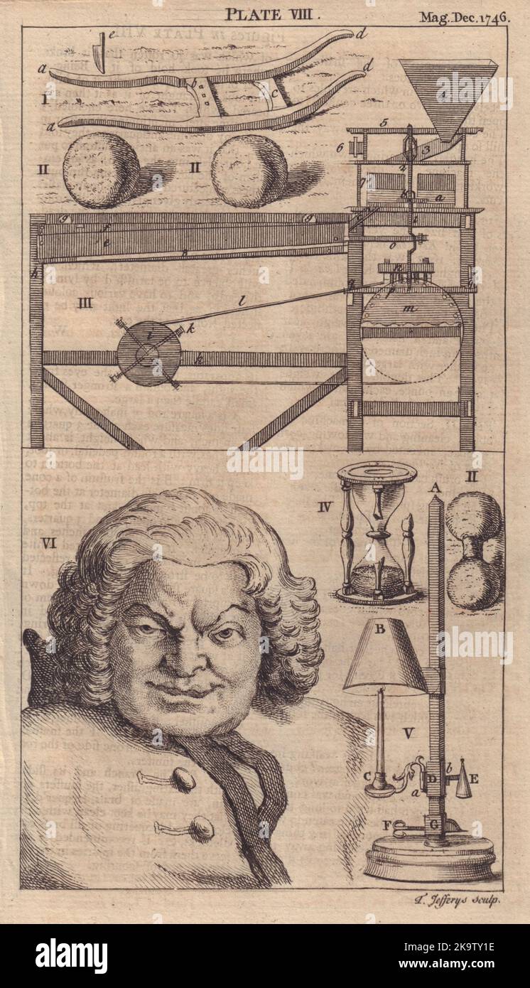 Corn cleaning machine. Simon Fraser 11th Lord Lovat executed for Treason 1746 Stock Photo