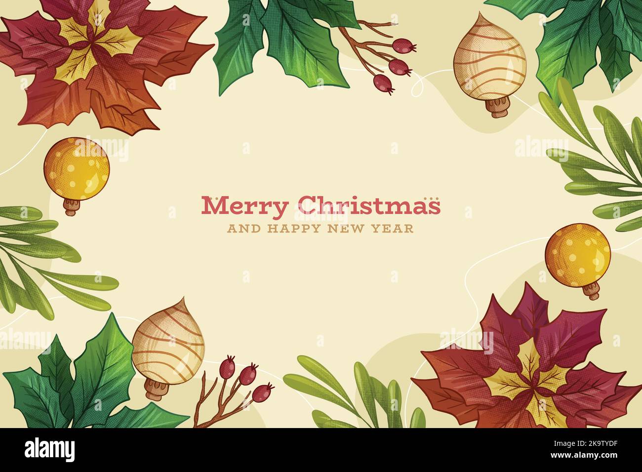hand drawn christmas background vector design illustration Stock Vector ...