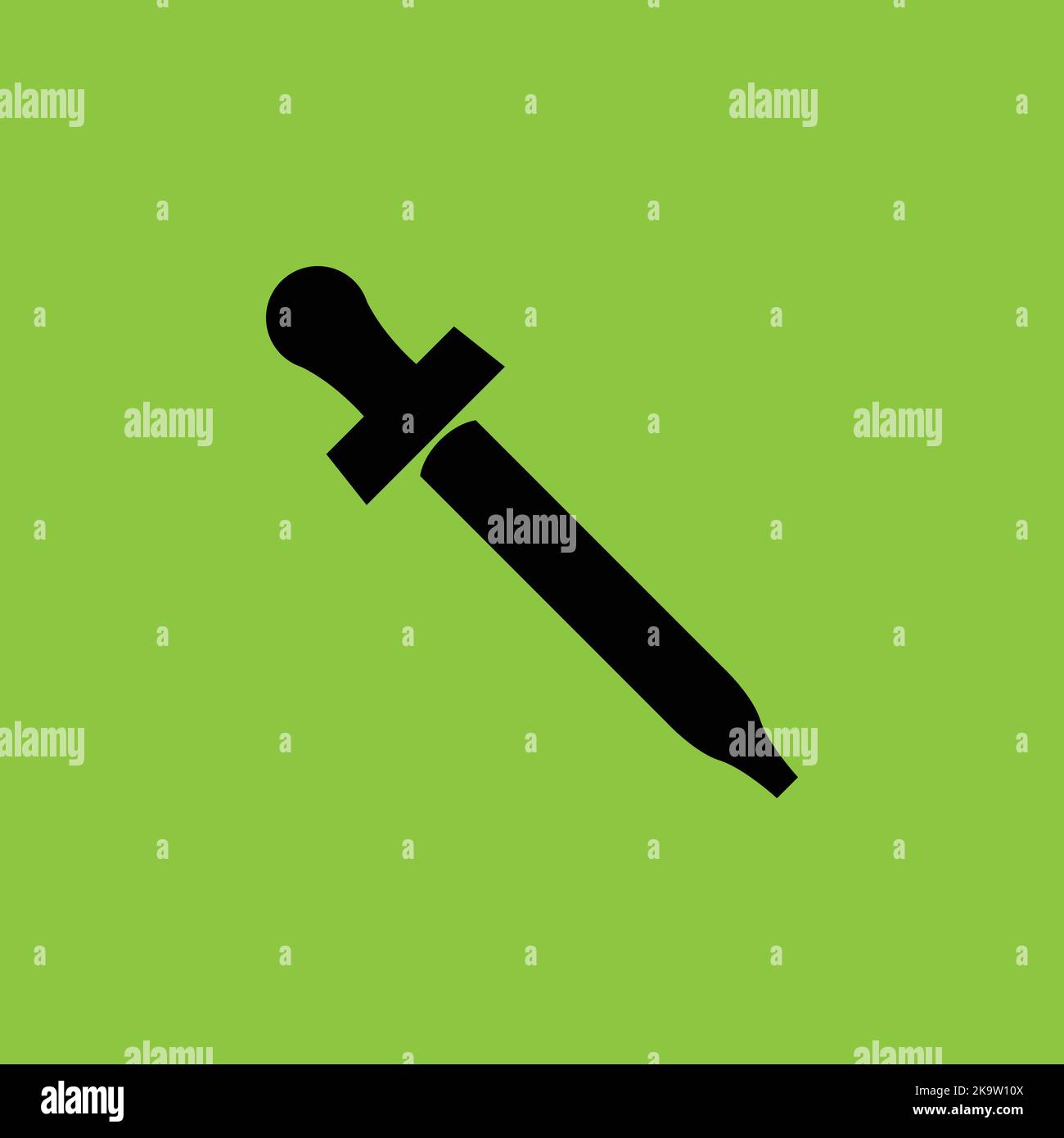 Dropper Icon Isolated on Orange Background. Stock Vector