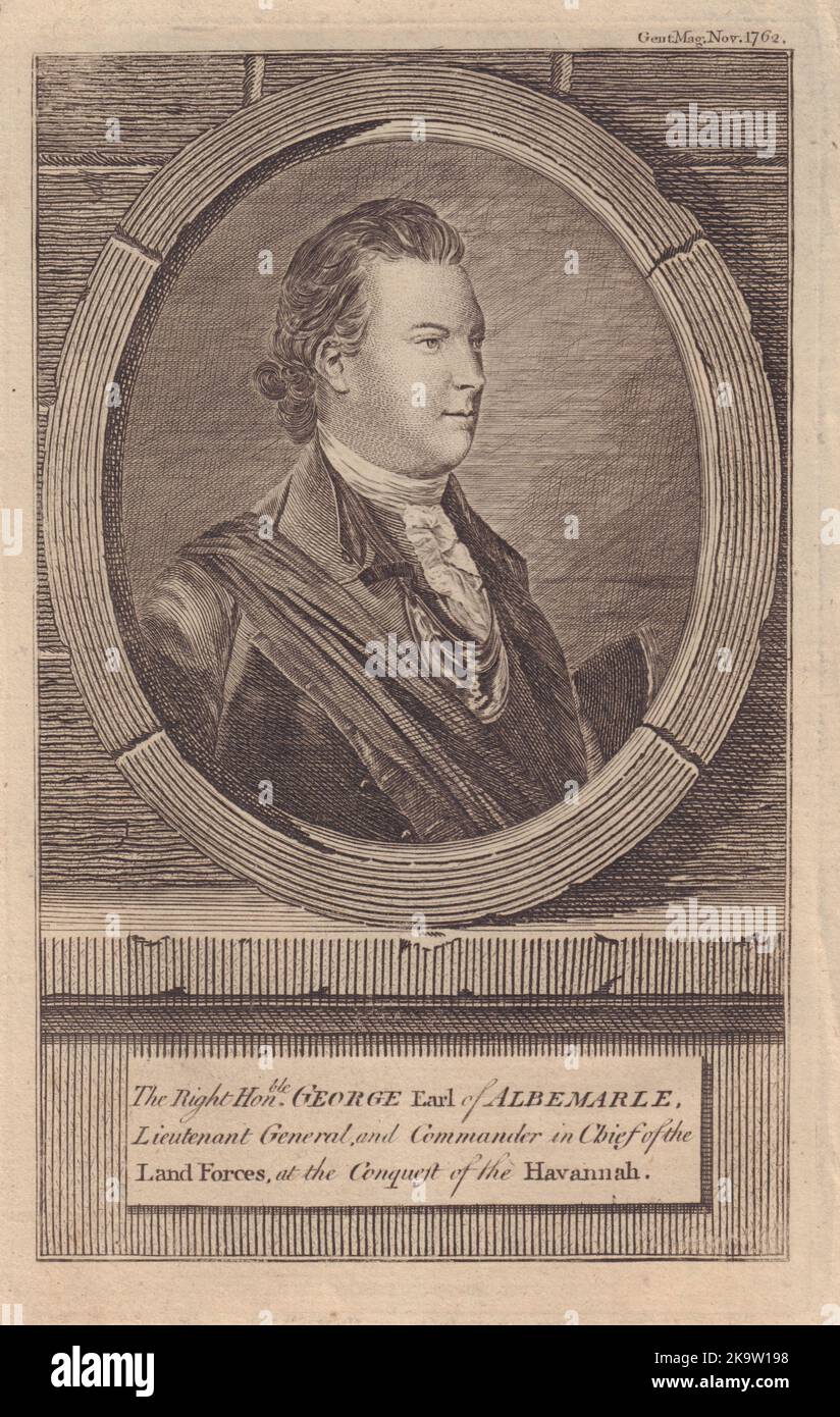 George Keppel, 3rd Earl of Albemarle. 1762 Capture of Havana, Cuba 1762 print Stock Photo