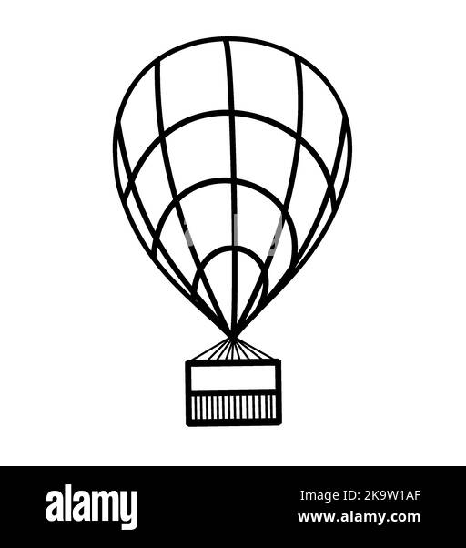 sketch of the balloon on white background.Coloring book page for adult and older children. Stock Vector