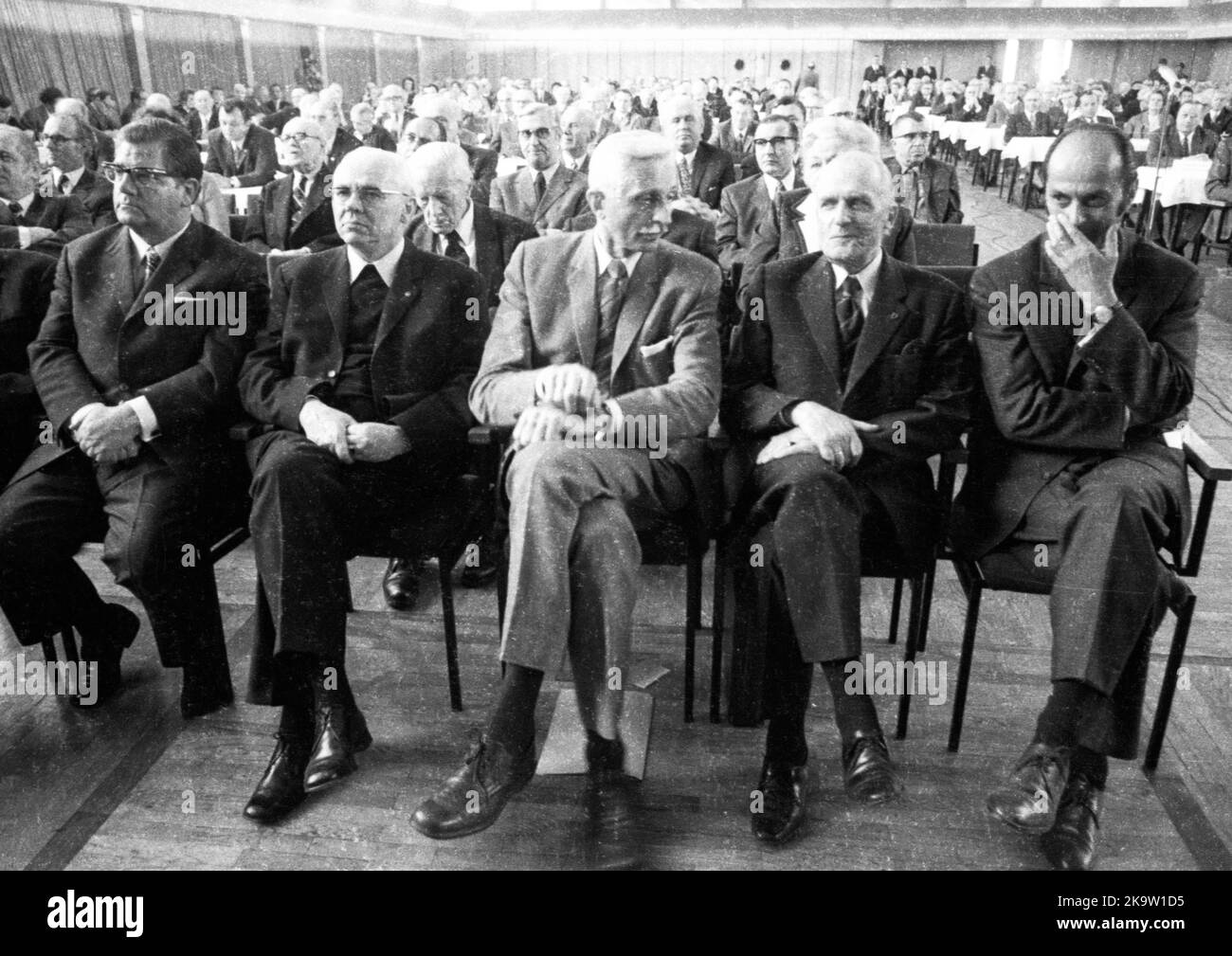 The Congress of the East German Expellees Associations on 15. 4. 1972 in Bad Godesberg. N. Herbert Hupka, N. Heinrich Windelen (CDU) from left Stock Photo