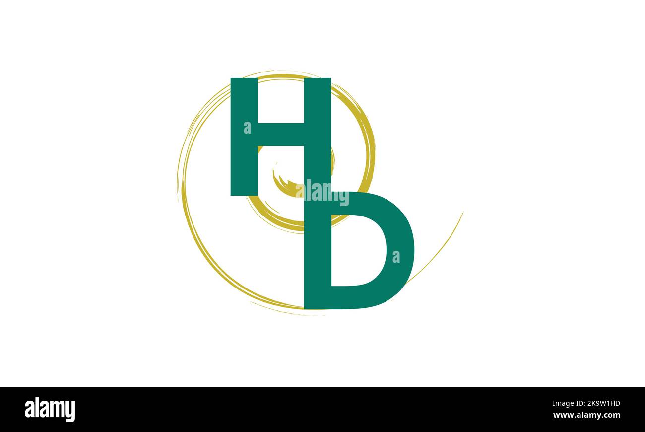 Initial Letter HD Logo. HD Stock Letter Logo design. Stock Vector