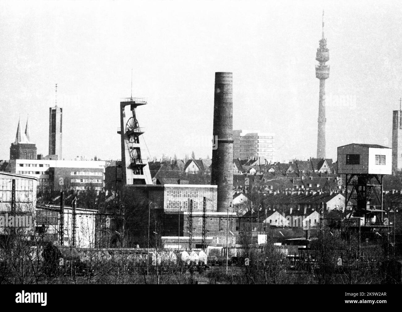 The Dortmund district of Eving with the Hansa colliery affected by the closure on 13. 3. 1972 in Dortmund, Germany Stock Photo