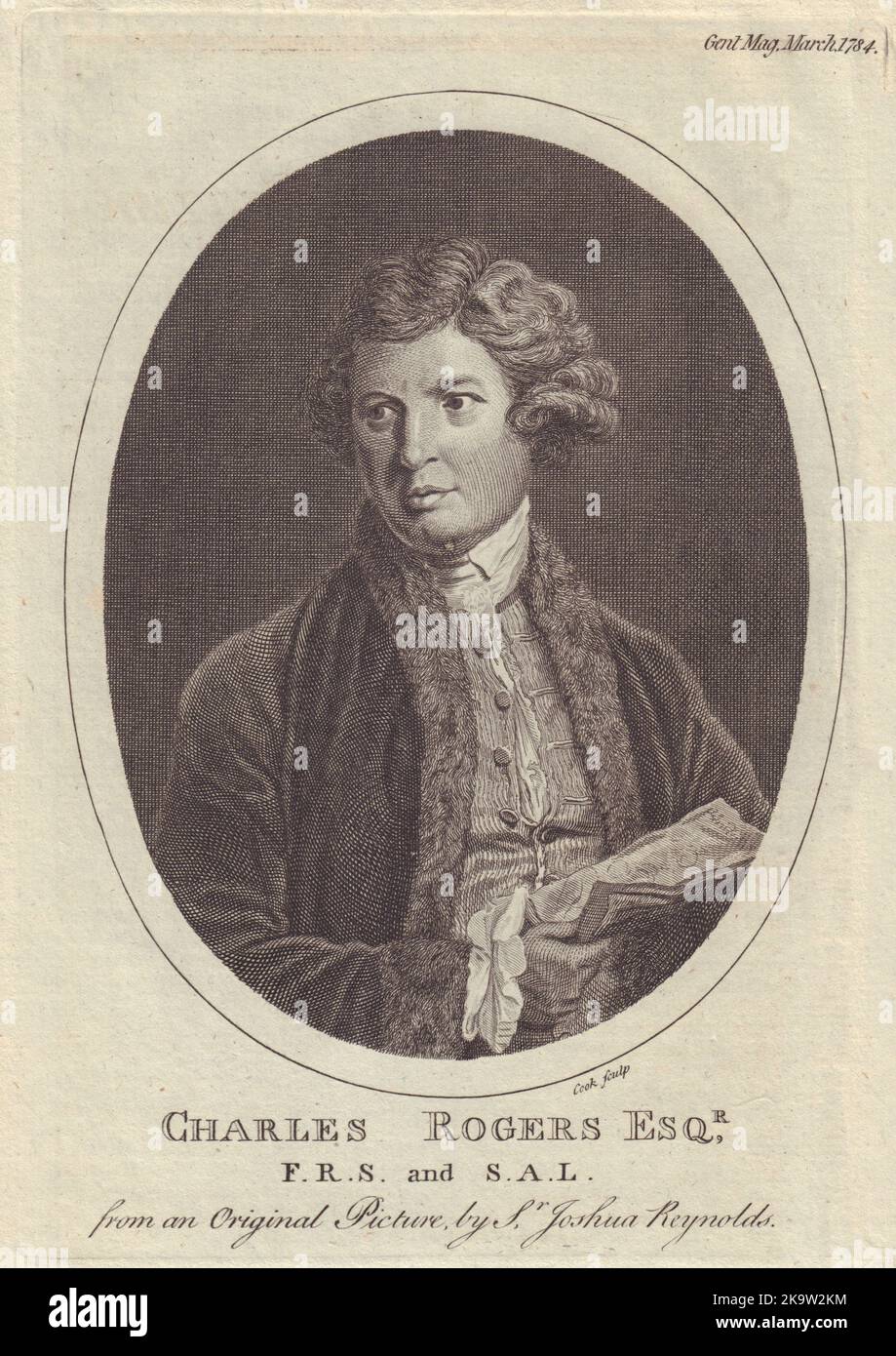 Charles Rogers F.R.S.. English customs official & art collector 1784 old print Stock Photo