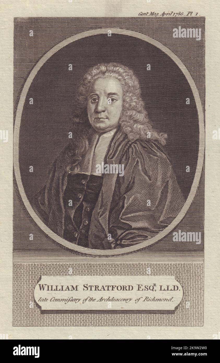 William Stratford, commissary of the Archdeaconry of Richmond. Yorkshire 1786 Stock Photo