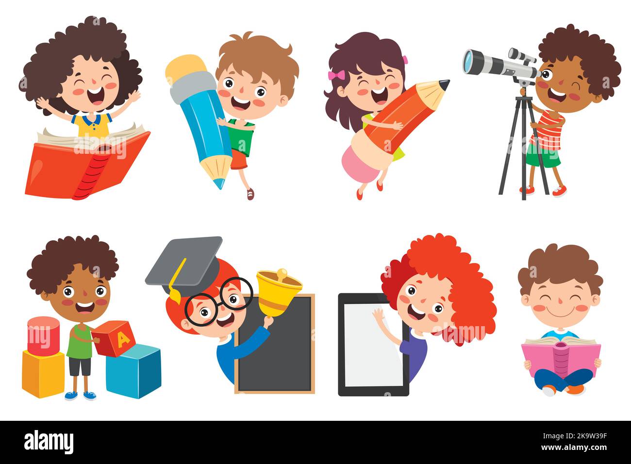 Education Concept With Cartoon Student Stock Vector